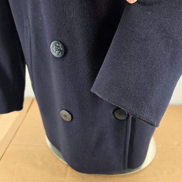 Vintage L.L. Bean Women’s Navy Wool Cashmere Blend Double-Breasted Pea Coat Size - Picture 7 of 16